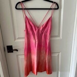 ZARA Pink and Orange Tie-Dye Slip Dress